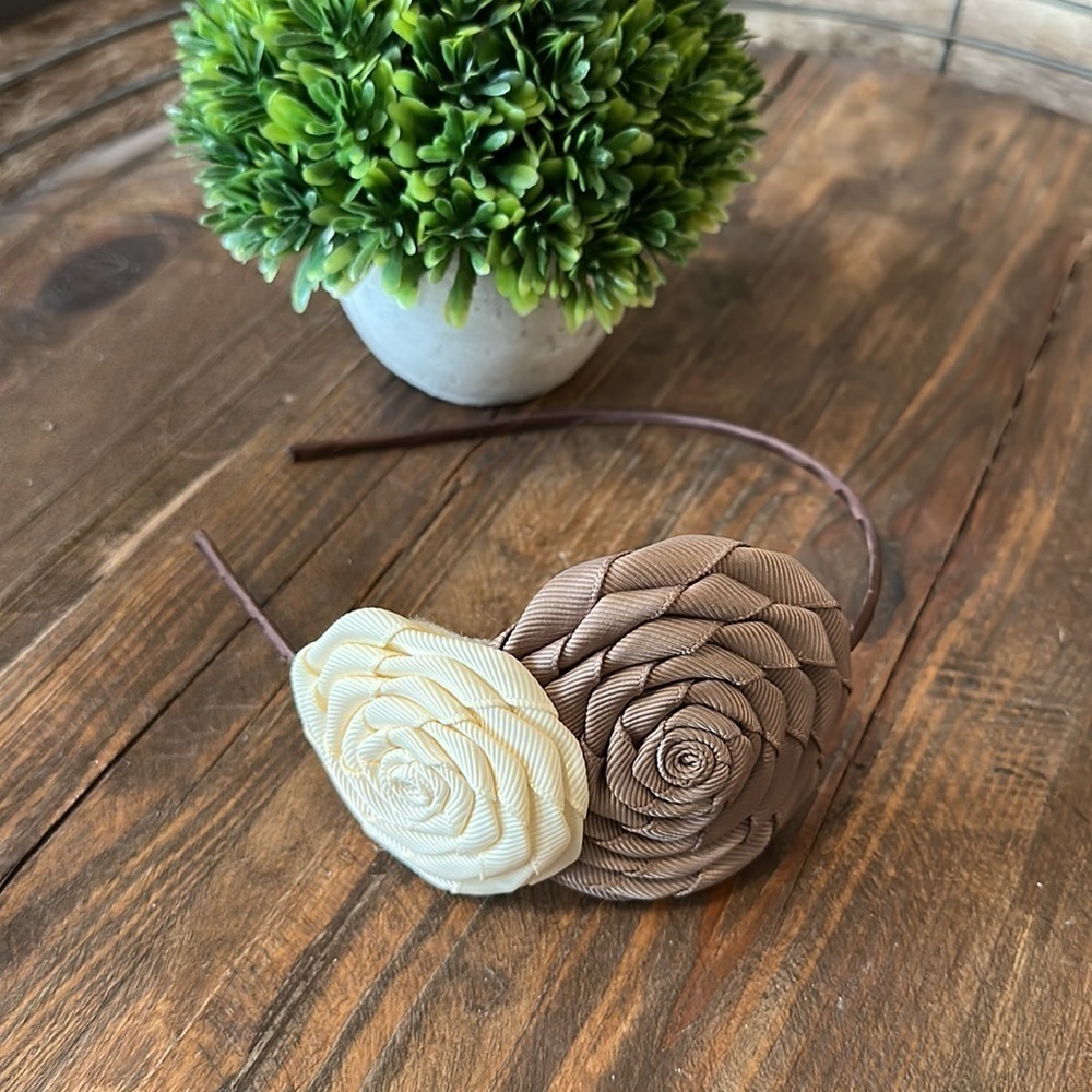 HANDMADE Ribbon Flowers Headband
